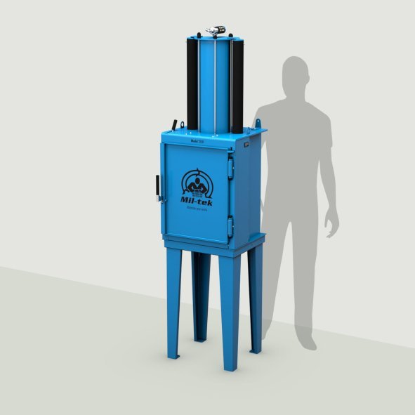 Blaue Dosenpresse für den industriellen Einsatz