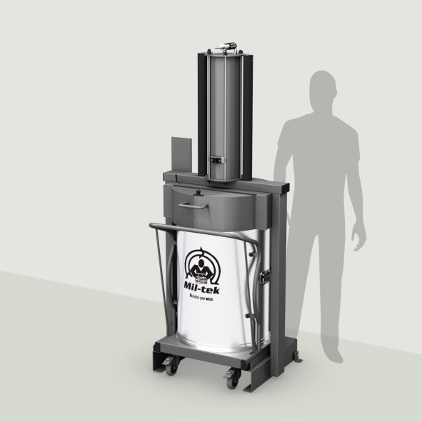 Große pneumatische Presse für Restmüll, älteres Modell